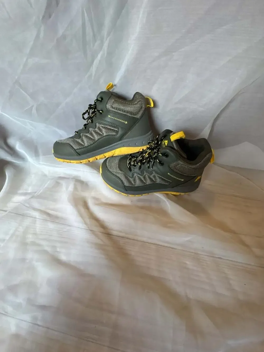 Ozark Trail Boys Hiking Boots Olive Green and Yellow